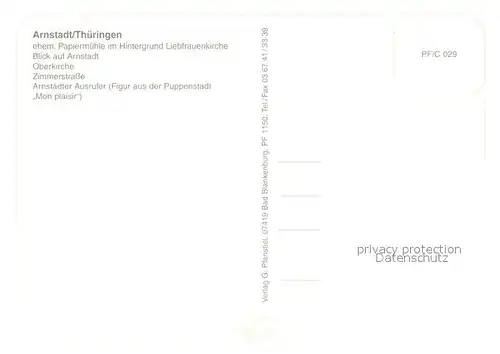 AK / Ansichtskarte Arnstadt_Ilm Oberkirche Papiermuehle Zimmerstrasse Arnstadt_Ilm