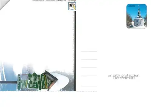AK / Ansichtskarte Carlsfeld_Erzgebirge Hirschkopf EV. Luth. Trinitatiskirche Carlsfeld Erzgebirge