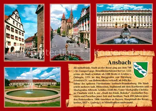 AK / Ansichtskarte Ansbach_Mittelfranken Schloss Ansbach Mittelfranken