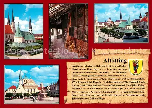 AK / Ansichtskarte Altoetting Gnadenkapelle Stiftskirche Basilika Marienbrunnen Altoetting