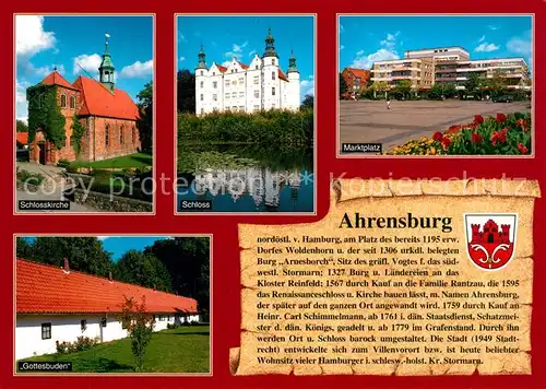 AK / Ansichtskarte Ahrensburg Schlosskirche Marktplatz Gottesbuden Ahrensburg