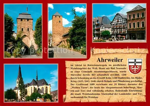AK / Ansichtskarte Ahrweiler_Ahr Niedertor Stadtmauer Markt  Ahrweiler_Ahr