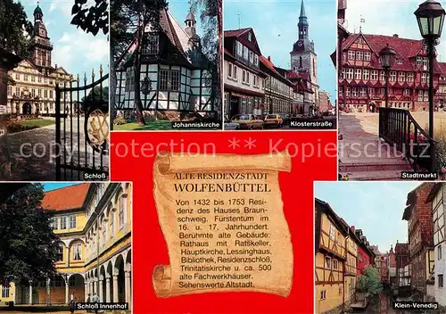 AK / Ansichtskarte Wolfenbuettel Klosterstrassee Schloss Stadtmarkt Wolfenbuettel