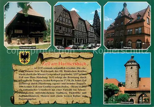 AK / Ansichtskarte Zell_Harmersbach Rathaus Storchenturm  Zell Harmersbach
