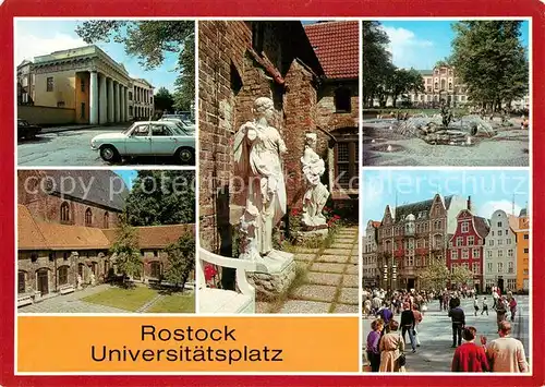 AK / Ansichtskarte Rostock_Mecklenburg Vorpommern Universitaetsplatz Neue Wache Klosterinnenhof  Rostock