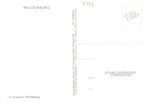 AK / Ansichtskarte Waldenburg_Wuerttemberg Fliegeraufnahme Waldenburg Wuerttemberg