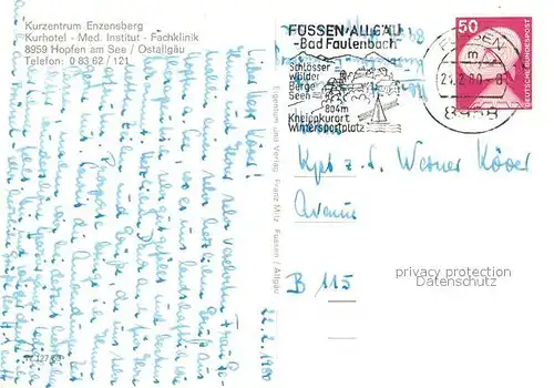 AK / Ansichtskarte Hopfen_See Kurzentrum Enzensberg Kurhotel Med. Institut Klinik im Winter Hopfen_See