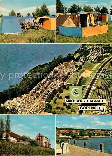 AK / Ansichtskarte Hagnau_Bodensee Campingplatz Kirchberg Fliegeraufnahme Hagnau Bodensee