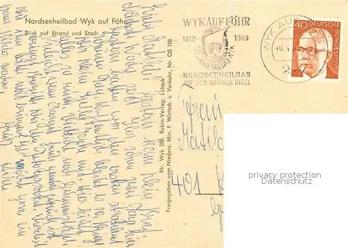 AK / Ansichtskarte Wyk_Foehr_Nordseebad Strand und Stadt Fliegeraufnahme 