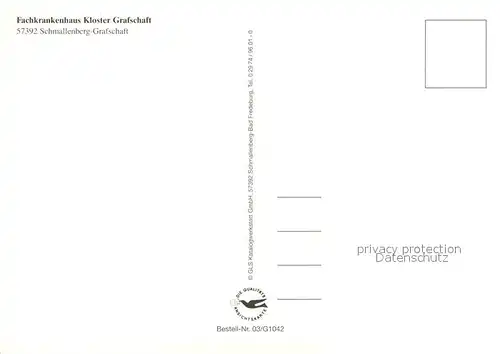 AK / Ansichtskarte Grafschaft_Sauerland Fachkrankenhaus Kloster Grafschaft Fliegeraufnahme Grafschaft_Sauerland