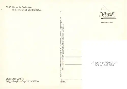 AK / Ansichtskarte Lindau_Bodensee Fliegeraufnahme mit Bad Schachen Lindau Bodensee