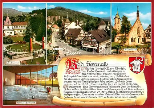 AK / Ansichtskarte Herrenalb_Bad Klosterruine Schwimmbad Zentrum Kurpark Herrenalb_Bad