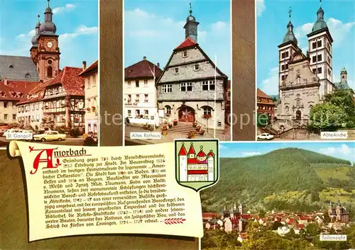 AK / Ansichtskarte Amorbach Rathaus Abteikirche Sankt Gangolf Amorbach