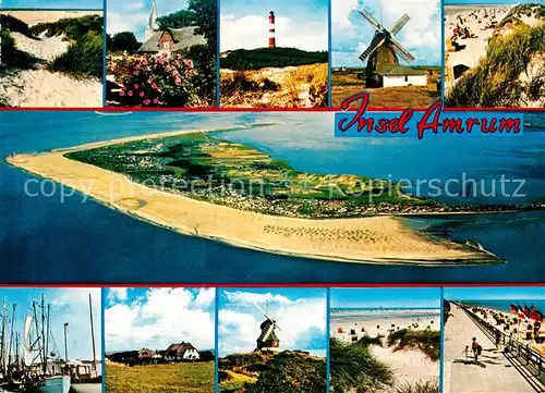 AK / Ansichtskarte Amrum Fliegeraufnahme Strand Leuchtturm Duenen Hafen Amrum