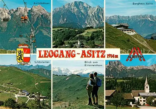 AK / Ansichtskarte Leogang Asitzbahnen Kitzsteinhorn Schoenleiten Berghaus Leogang