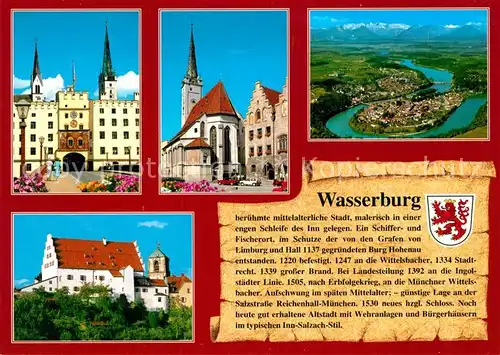 AK / Ansichtskarte Wasserburg_Inn Kirche Stadttor Panorama Wasserburg Inn