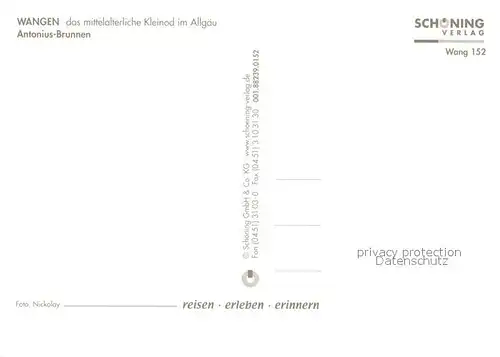 AK / Ansichtskarte Wangen_Allgaeu Antonius Brunnen Saumarkt Wangen Allgaeu
