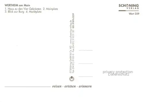 AK / Ansichtskarte Wertheim_Main Mainplatz Burg Marktplatz Nachtaufnahme Wertheim Main
