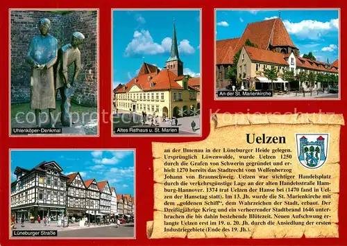 AK / Ansichtskarte Uelzen_Lueneburger_Heide Uhlenkoeper Denkmal Rathaus Sankt Marien Uelzen_Lueneburger_Heide