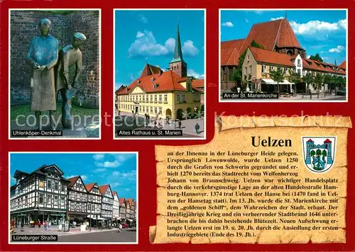AK / Ansichtskarte Uelzen_Lueneburger_Heide Rathaus Sankt Marienkirche Uhlenkoeper Denkmal Uelzen_Lueneburger_Heide