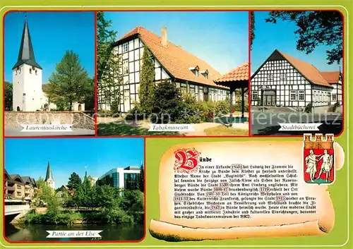 AK / Ansichtskarte Buende_Westfalen Laurentiuskirche Tabakmuseum Fachwerk Buende_Westfalen