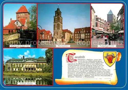 AK / Ansichtskarte Coesfeld Marktplatz Schloss Varlar Fussgaengerzone Coesfeld