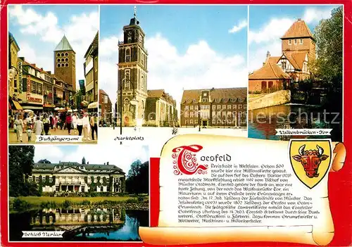 AK / Ansichtskarte Coesfeld Marktplatz Schloss Varlar Fussgaengerzone Coesfeld