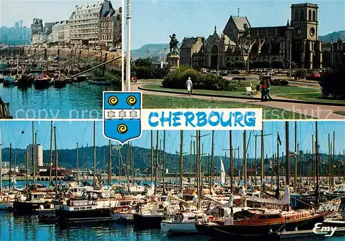 AK / Ansichtskarte Cherbourg_Octeville_Basse_Normandie Hafen Kathedrale Cherbourg_Octeville