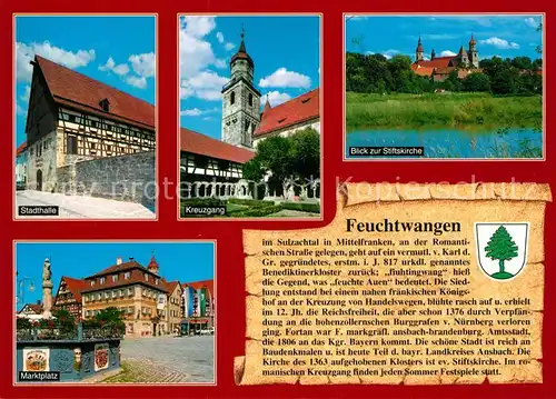 AK / Ansichtskarte Feuchtwangen Stiftskirche Marktplatz Kreuzgang Stadthalle Feuchtwangen