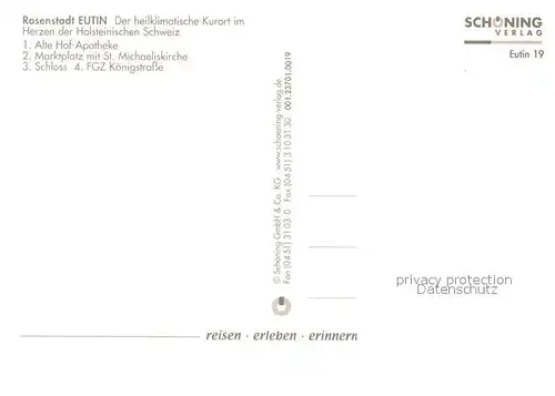 AK / Ansichtskarte Eutin Brunnen Schloss Marktplatz Michaeliskirche  Eutin