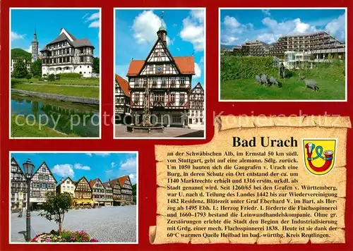 AK / Ansichtskarte Urach_Bad Fachwerk Kirche Marktplatz Denkmal Urach_Bad