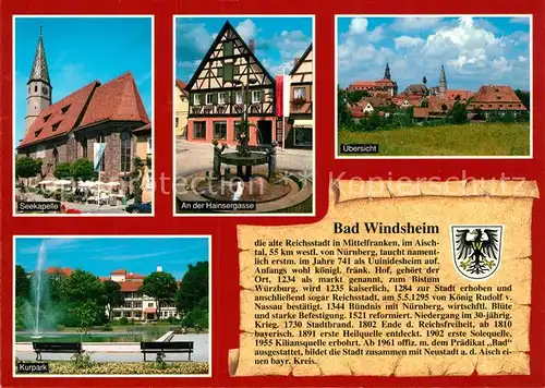 AK / Ansichtskarte Windsheim_Bad Kurpark Seekapelle Panorama Fachwerk Windsheim_Bad