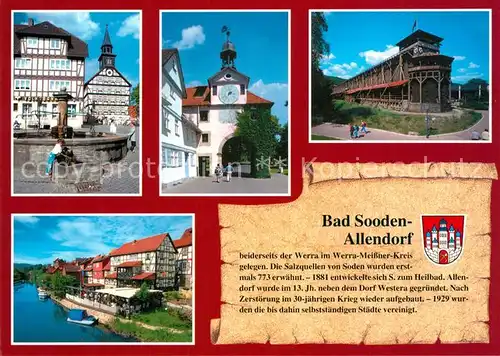 AK / Ansichtskarte Sooden Allendorf_Bad Gradierwerk Fachwerk Brunnen Stadttor Sooden Allendorf_Bad