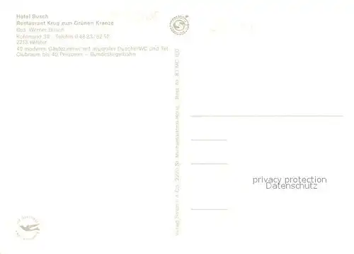 AK / Ansichtskarte Wilster Hotel Busch Restaurant Krug zum Grueen Kranze Wilster