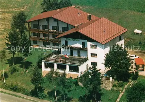AK / Ansichtskarte Lam_Oberpfalz Fliegeraufnahme Cafe Pension Zur schoenen Aussicht Lam_Oberpfalz