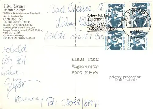 AK / Ansichtskarte Bad_Toelz Rita Braun Trachten Kirner Bad_Toelz