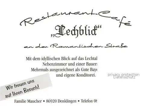 AK / Ansichtskarte Denklingen_Oberbayern Restaurant Cafe Lechblick Denklingen Oberbayern