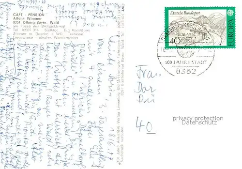AK / Ansichtskarte oelberg_Schoellach Cafe Pension Alfons Wimmer oelberg_Schoellach