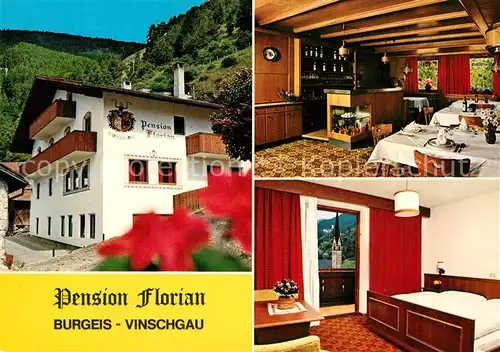 AK / Ansichtskarte Burgeis_Vinschgau Pension Florian Gaststaette Fremdenzimmer Burgeis Vinschgau