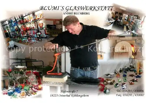 AK / Ansichtskarte Kuehlungsborn_Ostseebad Blumi s Glaswerkstatt Handwerk Kuehlungsborn_Ostseebad