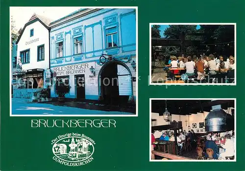 AK / Ansichtskarte Gumpoldskirchen_Niederoesterreich Bruckberger Der Heurige beim Brunnen Gaststaette Restaurant Gumpoldskirchen