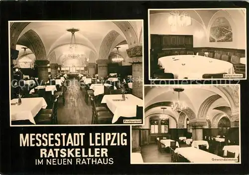 AK / Ansichtskarte Leipzig Ratskeller im neuen Rathaus Messestadt Leipzig
