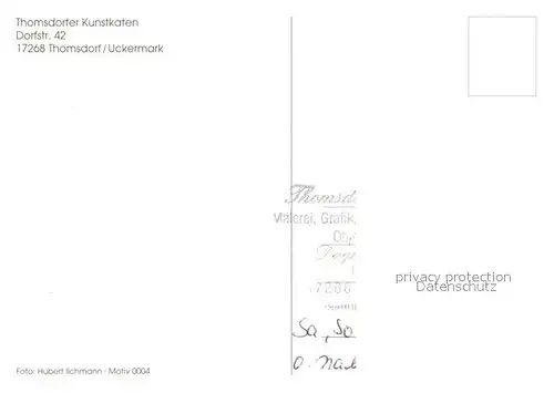 AK / Ansichtskarte Thomsdorf_Boitzenburger_Land Thomsdorfer Kunstkaten Thomsdorf_Boitzenburger