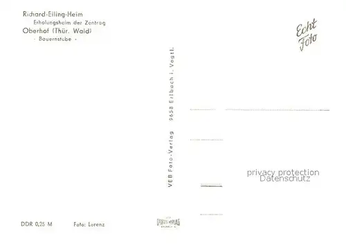 AK / Ansichtskarte Oberhof_Thueringen Richard Eiling Heim Bauernstube Erholungsheim der Zentrag Oberhof Thueringen