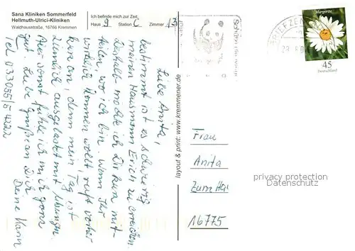 AK / Ansichtskarte Sommerfeld_Kremmen Sana Kliniken Hellmuth Ulrici Kliniken Sommerfeld Kremmen