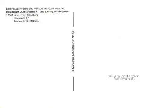 AK / Ansichtskarte Linow Erlebnisgastronomie Museum Restaurant Kastanieneck Zinnfiguren Museum Linow