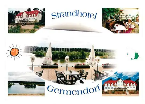 AK / Ansichtskarte Germendorf Strandhotel Restaurant Terrasse See Germendorf