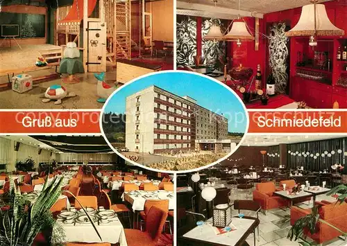 AK / Ansichtskarte Schmiedefeld_Rennsteig FDGB Erholungsheim Schoene Aussicht Spielzimmer Bar Speisesaal Tanzcafe Schmiedefeld_Rennsteig