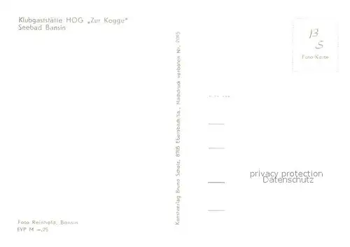 AK / Ansichtskarte Bansin_Ostseebad Klubgaststaette HOG Zur Kogge Bansin_Ostseebad