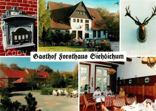 AK / Ansichtskarte Schernsdorf Gasthof Forsthaus Siehdichum Restaurant Jagdtrophaee Schernsdorf